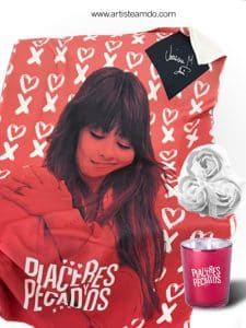 SET REGALO KIT REGALO MANTA VELA VANESA MARTIN PLACERES Y PECADOS LATIN GRAMMY BLACK FRIDAY